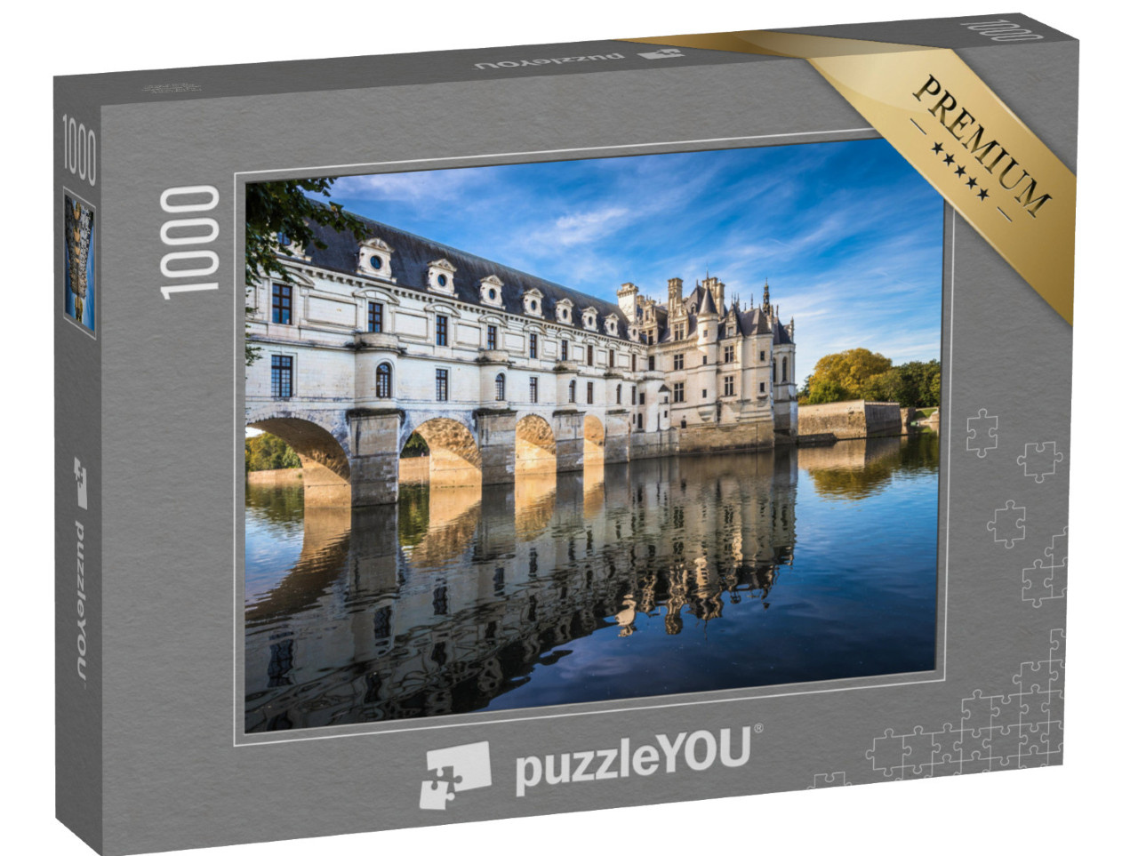 Puzzle 1000 pezzi „Chateau de Chenonceau sul fiume Cher, Valle della Loira, Francia“