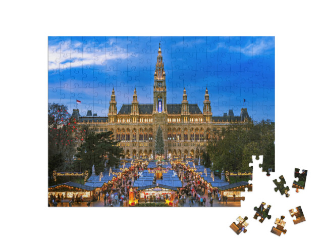 Puzzle 200 pezzi „Mercatino di Natale a Vienna, motivo invernale“