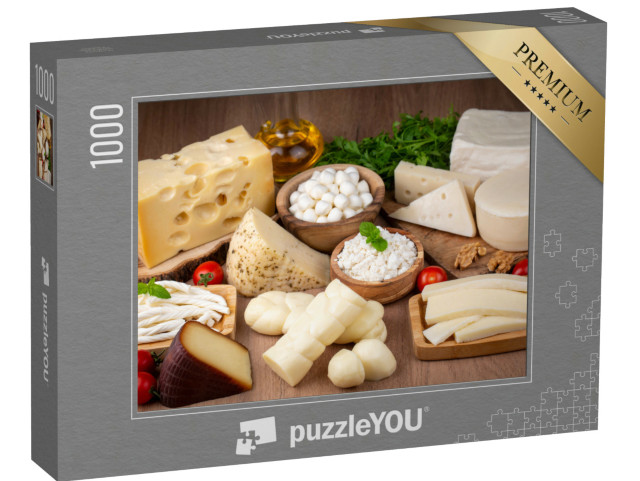 Puzzle 1000 pezzi „Varietà speciali di formaggio, vari formaggi della cucina turca“