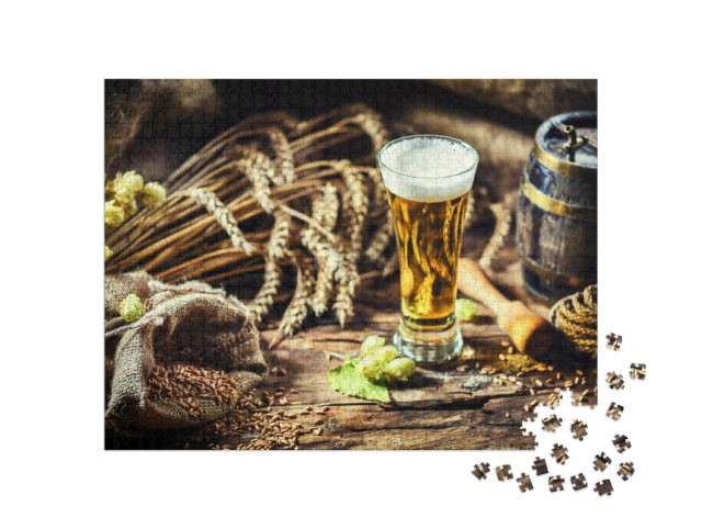 Puzzle 1000 pezzi „Un bicchiere di birra fresca e fredda“