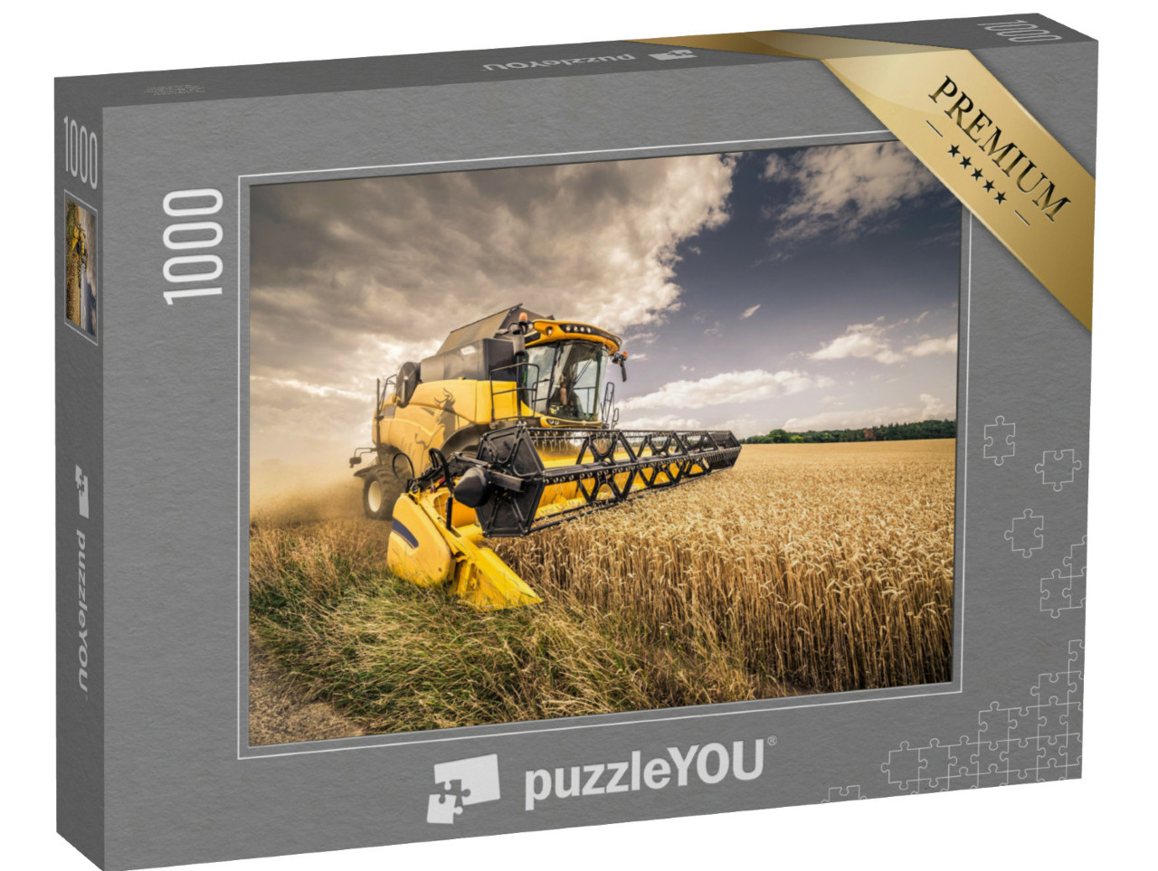 Puzzle 1000 pezzi „Mietitrebbia durante la raccolta del grano“