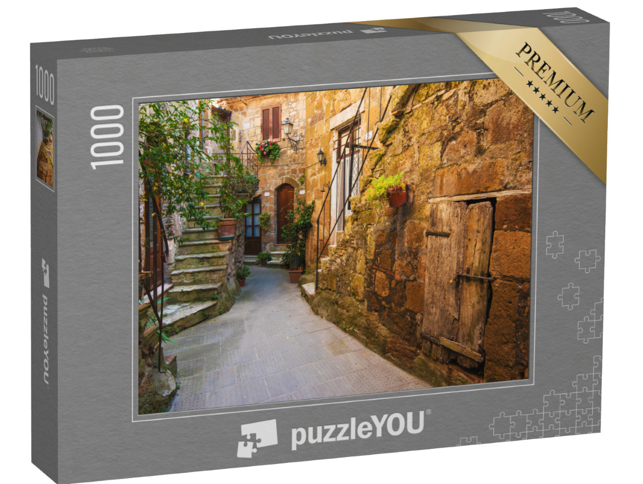 Puzzle 1000 pezzi „Porta classica toscana nel borgo di Pitigliano“