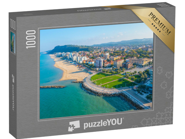 Puzzle 1000 pezzi „Vista aerea della spiaggia della città italiana di Pesaro.“