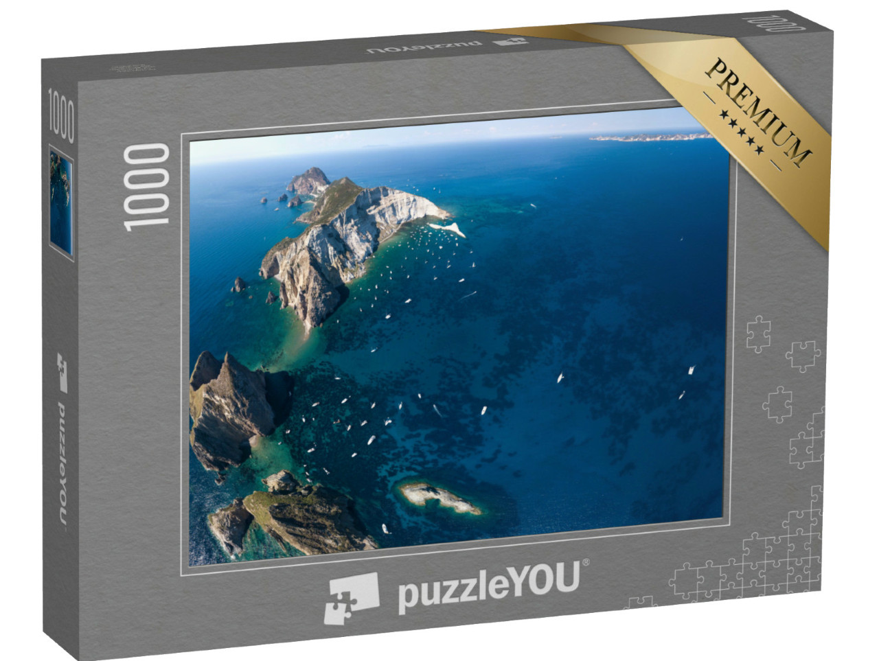 Puzzle 1000 pezzi „Vista aerea panoramica dell'isola di Palmarola“