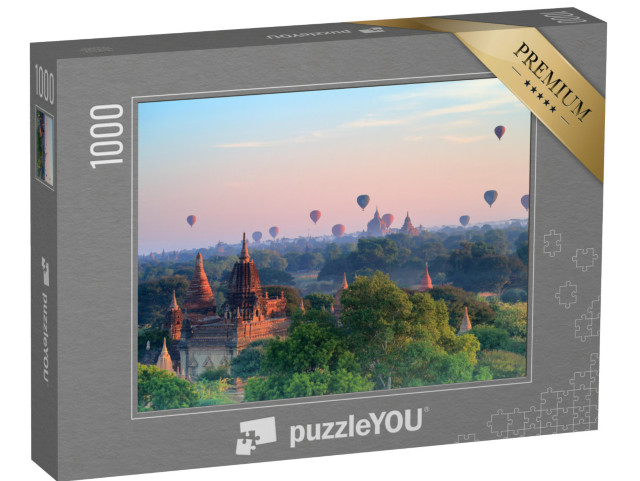 Puzzle 1000 pezzi „Mongolfiere sulle pagode all'alba a Bagan, Myanmar“