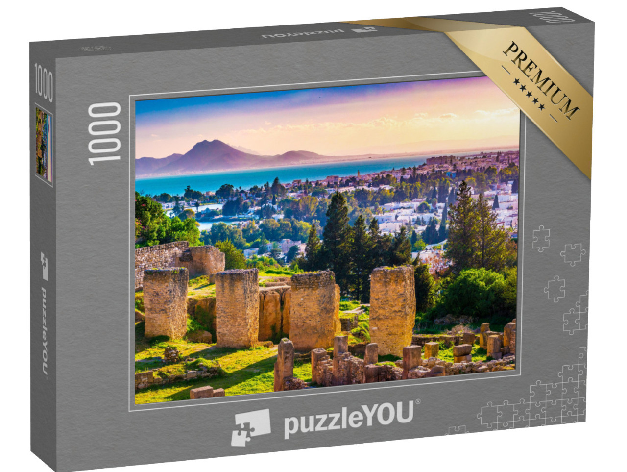 Puzzle 1000 pezzi „Resti di Cartagine: vista dalla collina di Byrsa, Tunisia“