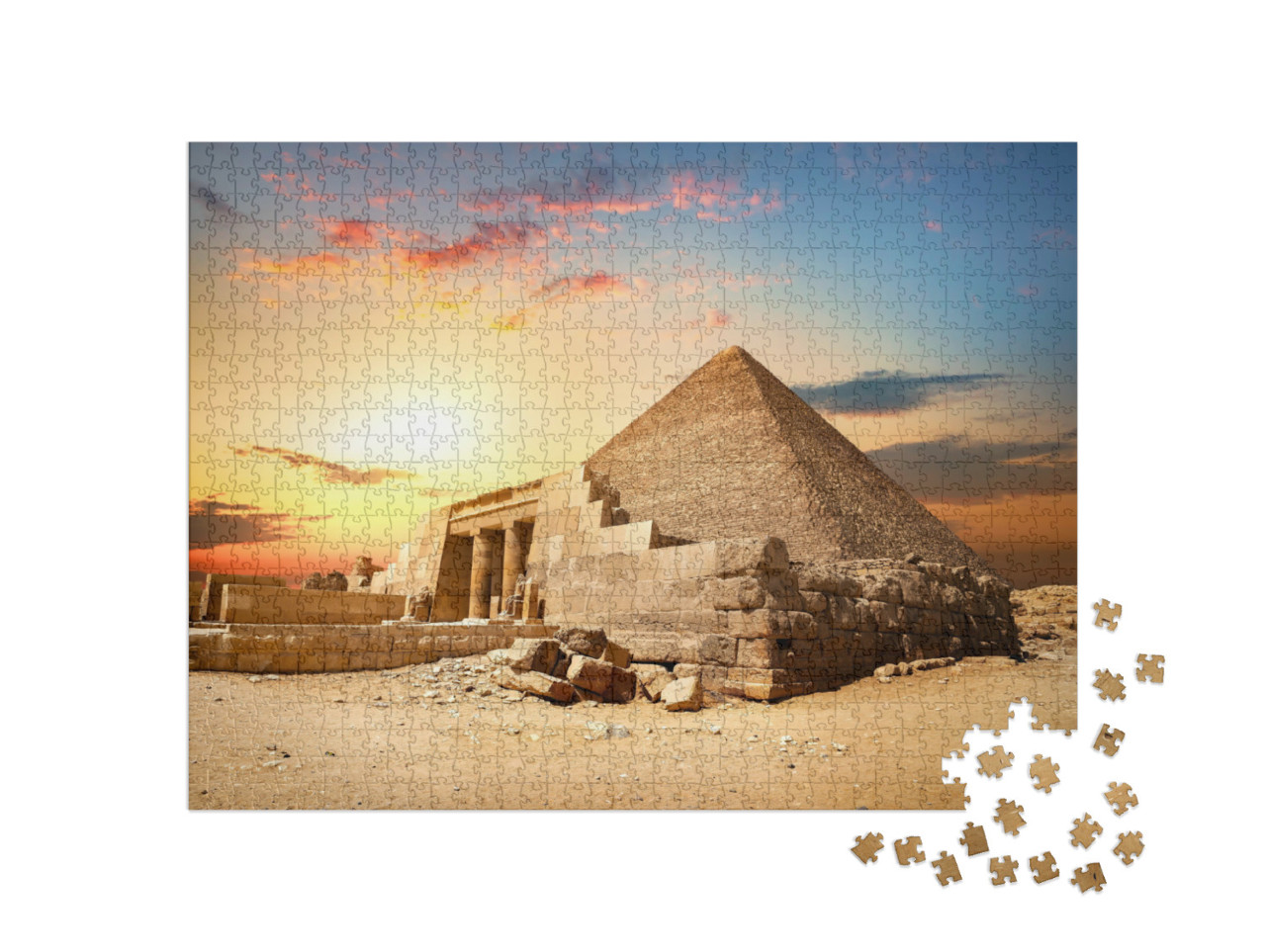 Puzzle 1000 pezzi „Le rovine della Piramide di Cheope al Cairo, Egitto“