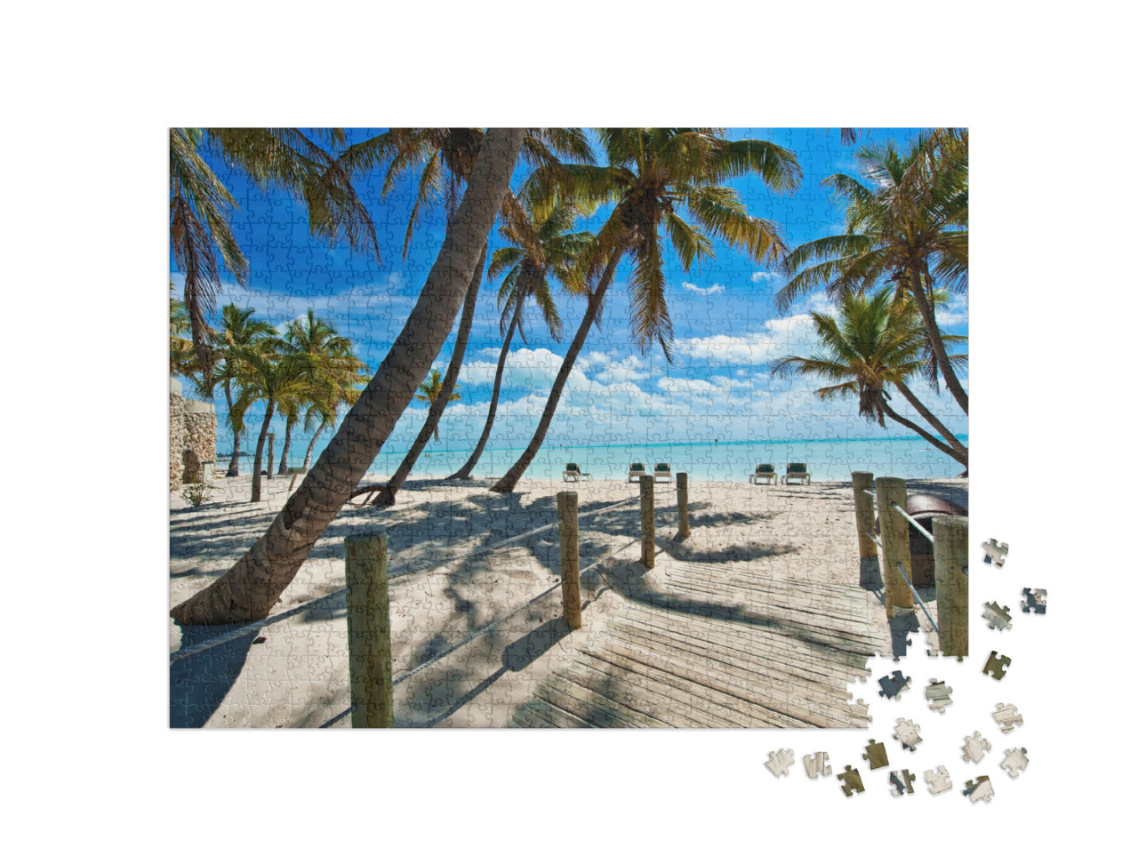 Puzzle 1000 pezzi „Ponte pedonale verso la spiaggia, Key West“