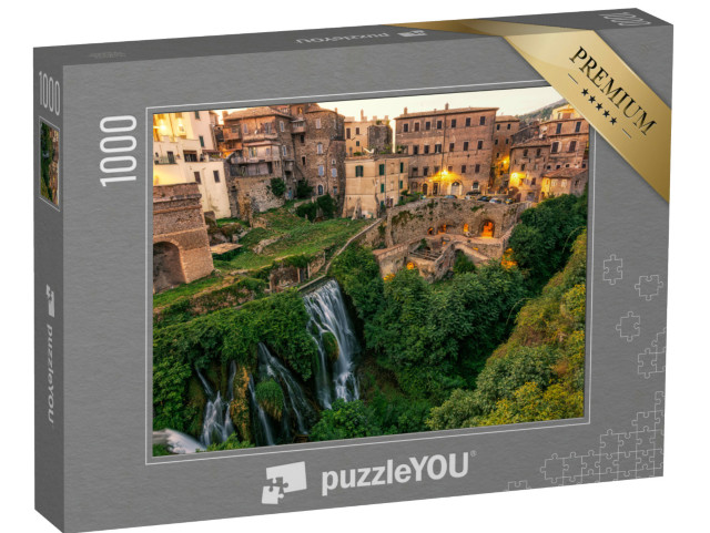 Puzzle 1000 pezzi „Tivoli, Villa Gregoriana a L'ora della sera“