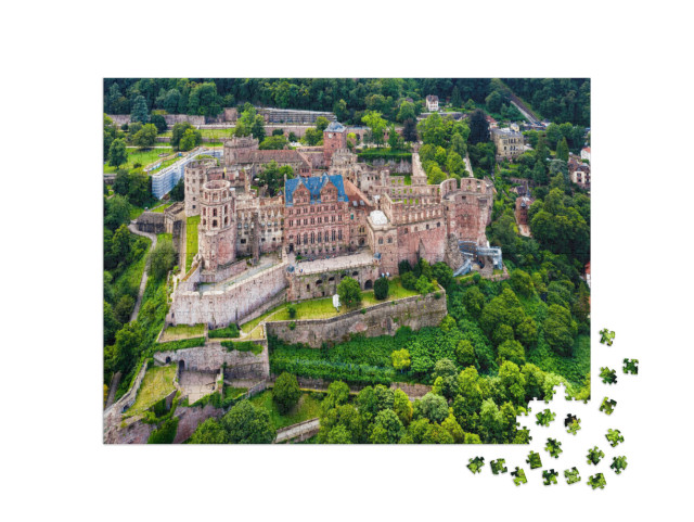 Puzzle 1000 pezzi „Il castello di Heidelberg dall'alto, Germania“