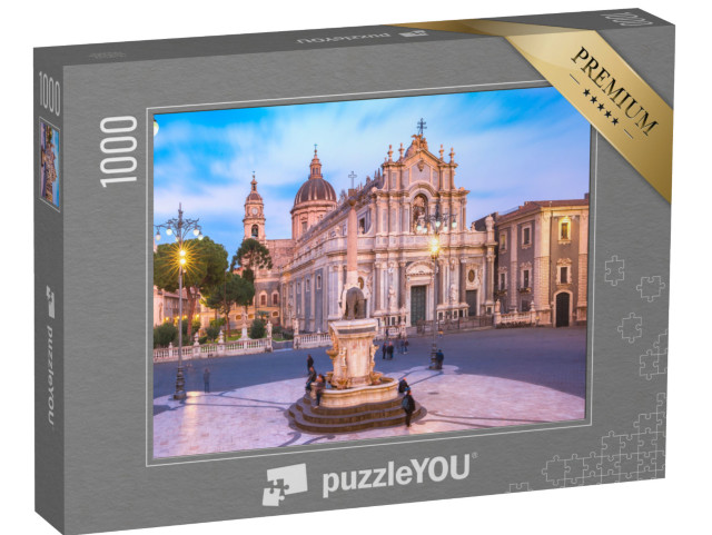 Puzzle 1000 pezzi „Piazza Duomo di sera, Catania, Sicilia, Italia“