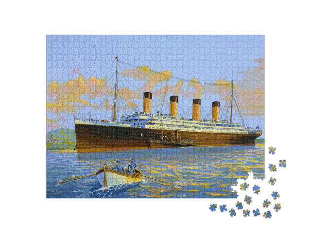 Puzzle 1000 pezzi „Il Titanic ancorato al largo di Roches Point, vicino a Queenstown“