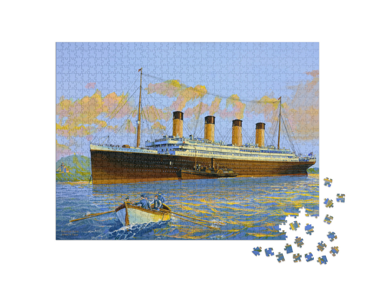 Puzzle 1000 pezzi „Il Titanic ancorato al largo di Roches Point, vicino a Queenstown“