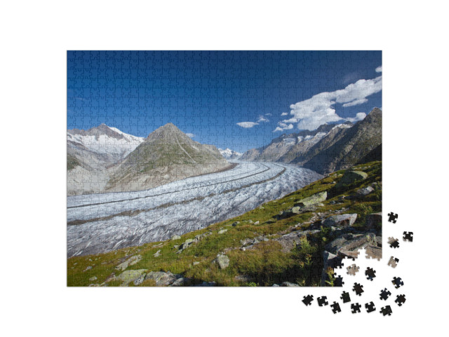 Puzzle 1000 pezzi „Il ghiacciaio svizzero dell'Aletsch“