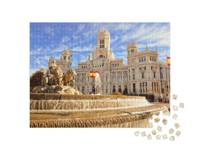 Puzzle 1000 pezzi „La famosa Fontana di Cibeles a Madrid, Spagna“