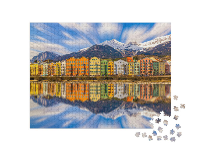 Puzzle 1000 pezzi „Case colorate a Innsbruck, Austria“