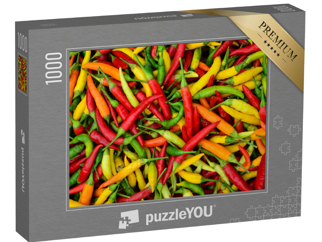Puzzle 1000 pezzi „Peperoni rossi, verdi e gialli“