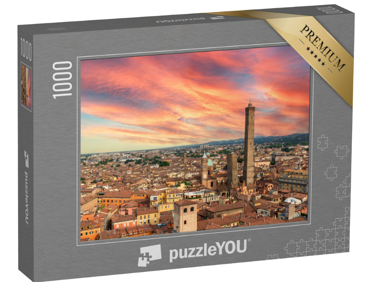 Puzzle 1000 pezzi „Bologna in Emilia Eomagna, famosa per la sua cucina e sede storica della più antica università italiana“