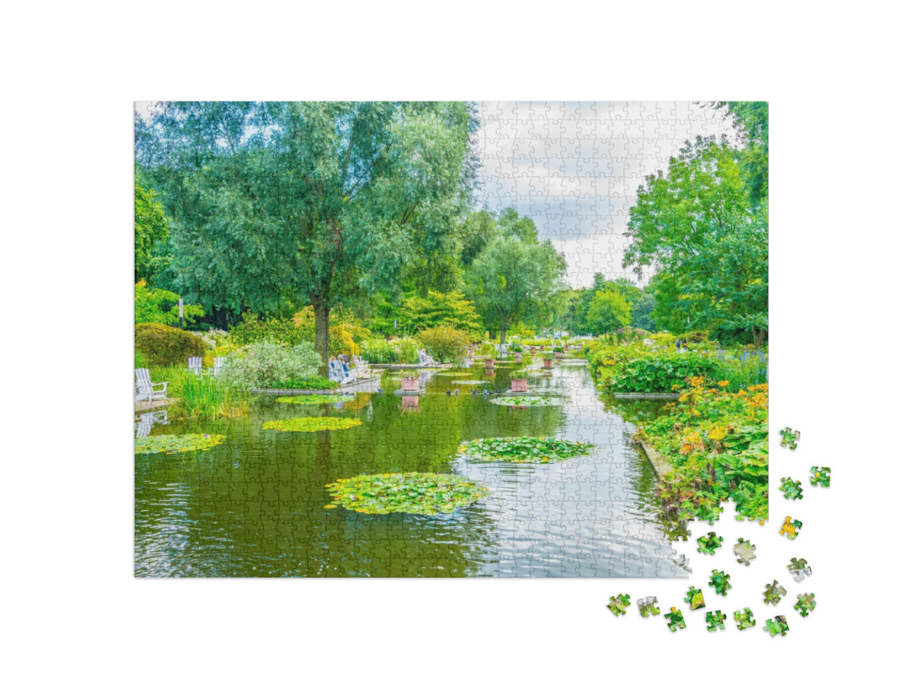 Puzzle 1000 pezzi „Planten un Blomen, antico giardino botanico di Amburgo“