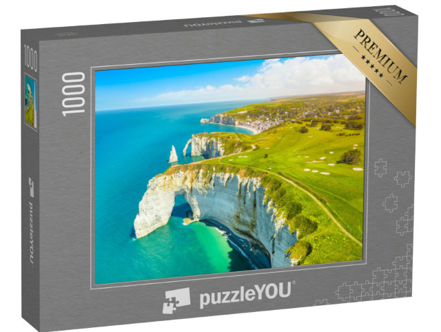 Puzzle 1000 pezzi „Paesaggio panoramico sulle scogliere di Etretat, Normandia, Francia“