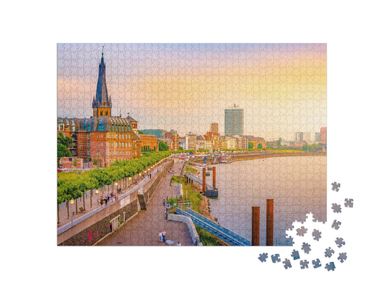 Puzzle 1000 pezzi „Düsseldorf sul Reno, Germania“