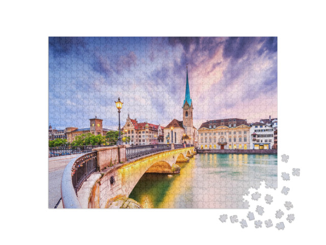 Puzzle 1000 pezzi „Centro storico di Zurigo sulla Limmat“