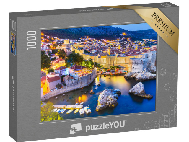 Puzzle 1000 pezzi „Spettacolare crepuscolo su Dubrovnik, Croazia“