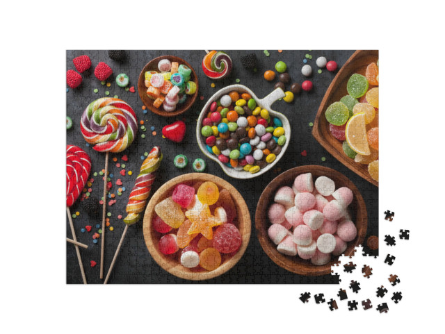Puzzle 1000 pezzi „Dolci colorati, gelatina e marmellata“