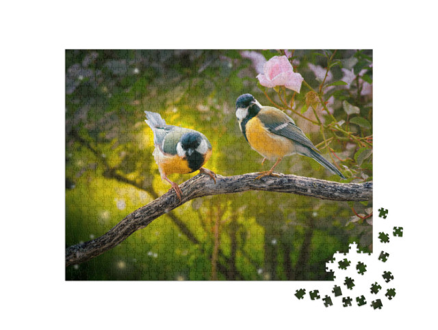 Puzzle 1000 pezzi „Due grandi tette nel bosco delle fiabe“