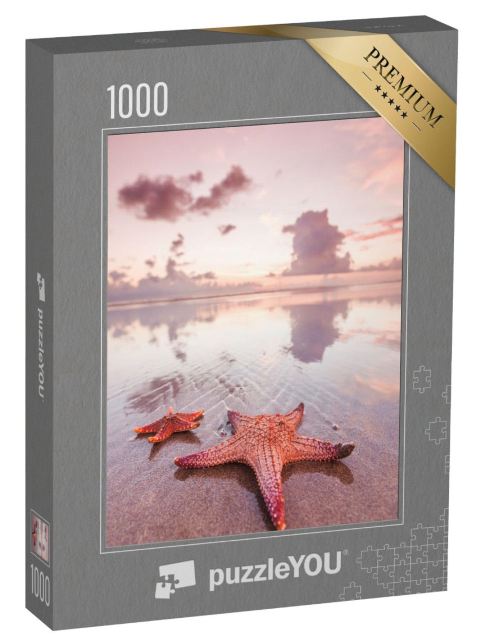 Puzzle 1000 pezzi „Due stelle marine sulla spiaggia, Bali, Double Six Beach“