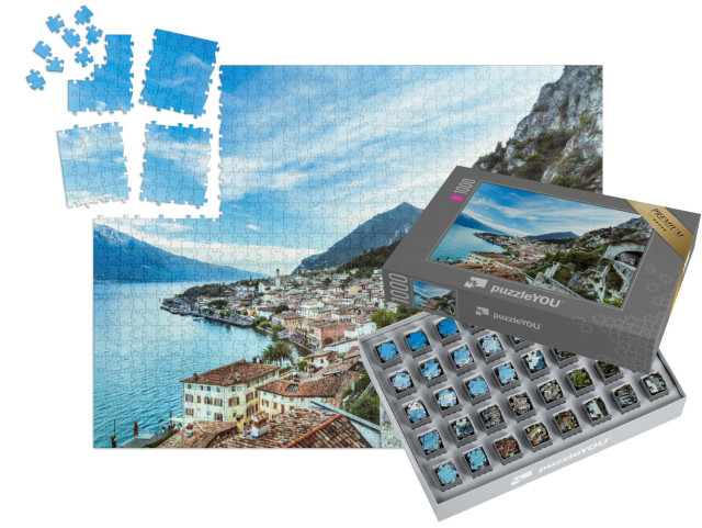 SMART SORTED® | Puzzle 1000 pezzi „Bellissimo panorama di Limone sul Garda sul Lago di Garda“