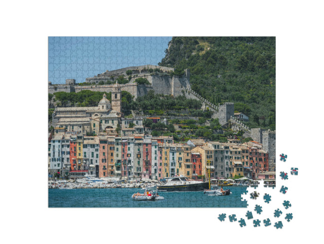 Puzzle 1000 pezzi „Scorci di Lerici e Porto Venere, Liguria, Italia.“
