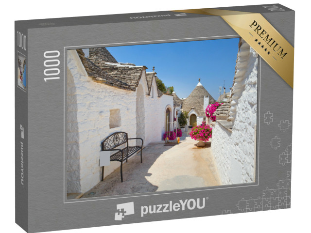 Puzzle 1000 pezzi „Strada di Trulli tradizionali ad Alberobello, Italia“