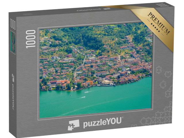 Puzzle 1000 pezzi „Vista aerea di Sulzano da Monte Isola in Italia“