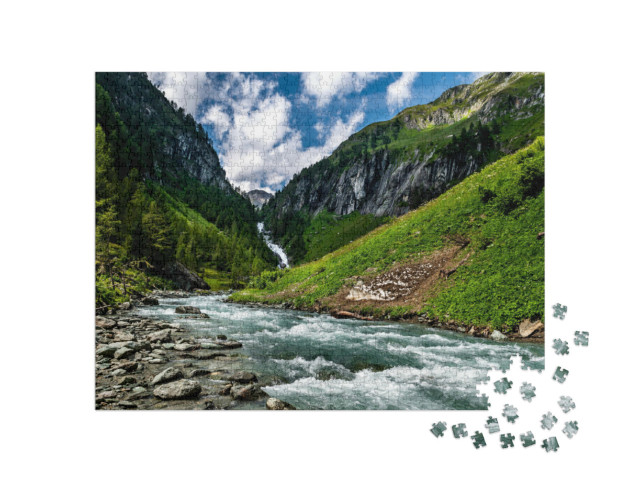 Puzzle 1000 pezzi „Cascate Umbaltal nel Parco Nazionale degli Alti Tauri“