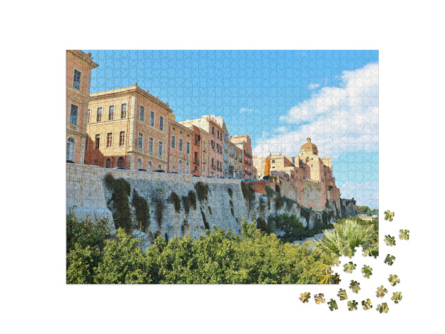 Puzzle 1000 pezzi „Il paesaggio urbano di Cagliari in Sardegna“