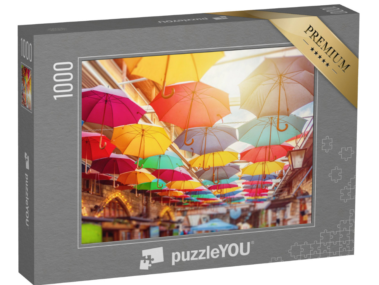 Puzzle 1000 pezzi „Ombrelli sulle strade di Limassol, Cipro“