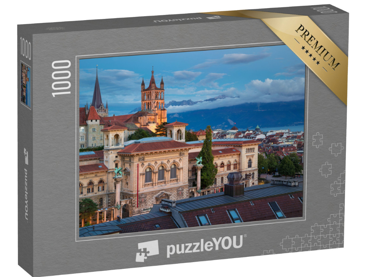 Puzzle 1000 pezzi „Bellissimo paesaggio urbano di Losanna, Svizzera“