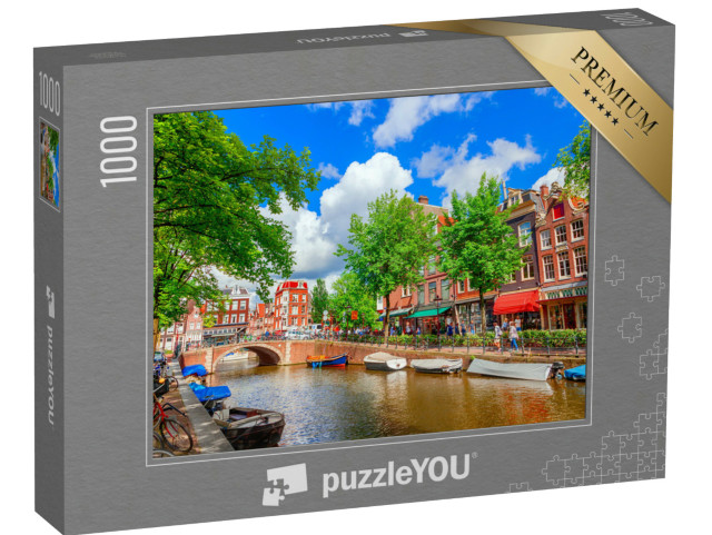 Puzzle 1000 pezzi „Canale di Amsterdam, Paesi Bassi“