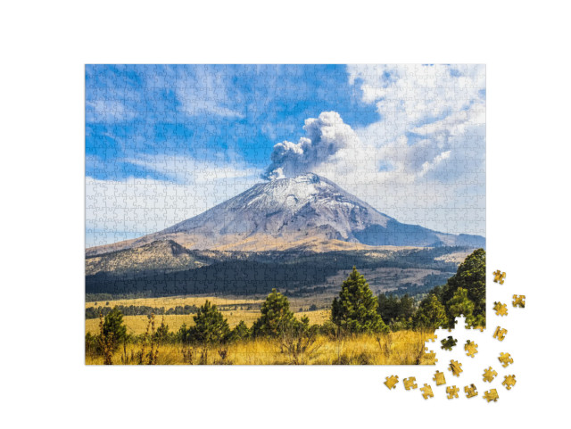 Puzzle 1000 pezzi „Vulcano attivo: Popocatepetl in Messico“