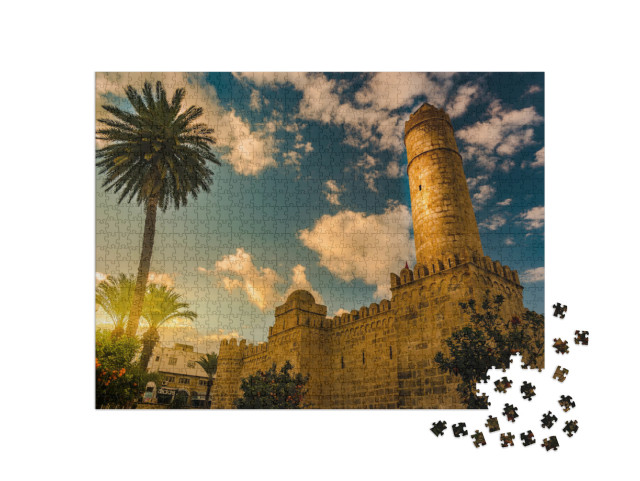 Puzzle 1000 pezzi „Vista dalle mura della fortezza di Ribat a Sousse, Tunisia“