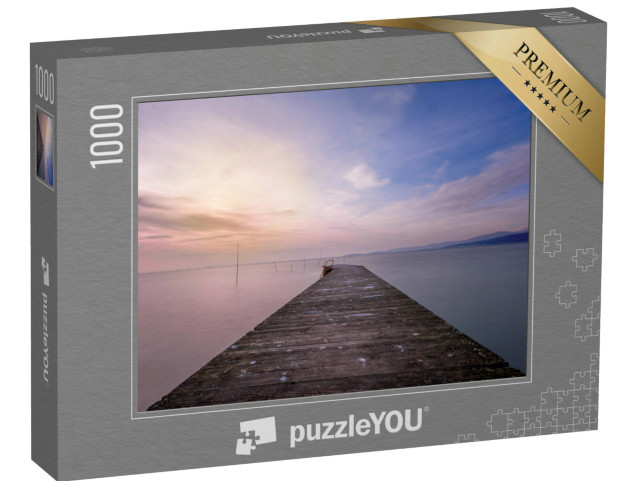 Puzzle 1000 pezzi „Lago Trasimeno al tramonto, Perugia, Isola Maggiore, Isola Polvese, Torricella“