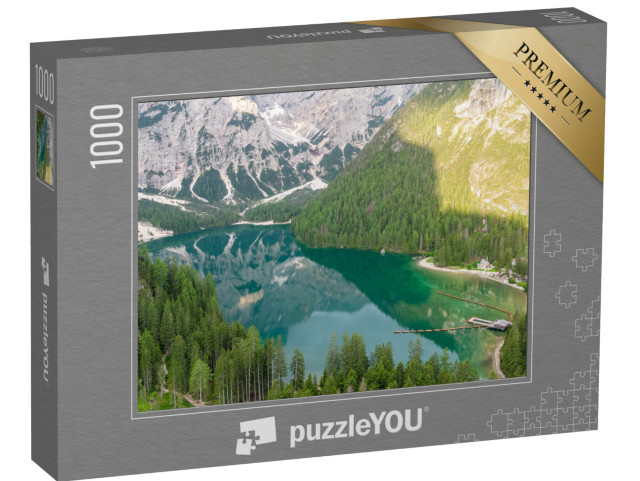 Puzzle 1000 pezzi „Il lago di Braies nelle dolomiti in Italia“