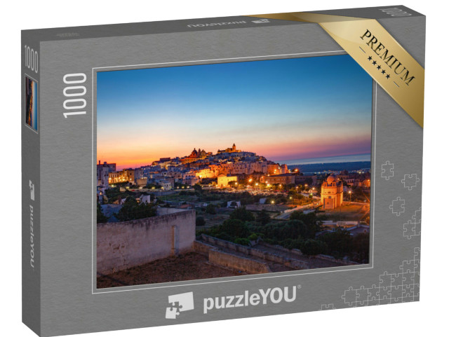 Puzzle 1000 pezzi „vista notturna della città di Ostuni Puglia“