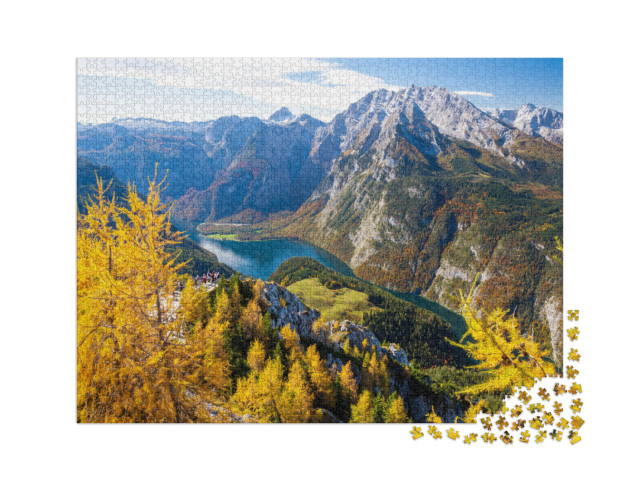 Puzzle 2000 pezzi „Watzmann al Königssee nel Parco Nazionale di Berchtesgaden, Alpi Bavaresi“