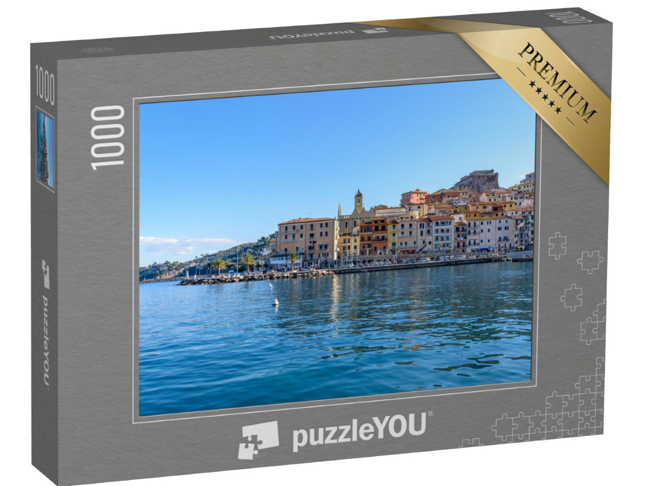 Puzzle 1000 pezzi „Porto Santo Stefano, città portuale di Monte Argentario, Toscana, Italia“