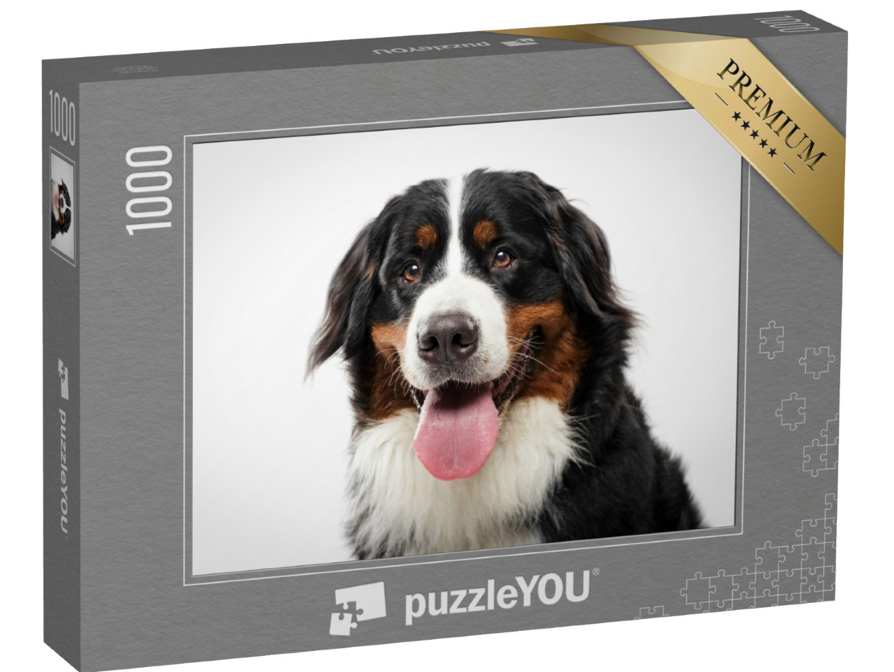 Puzzle 1000 pezzi „Ritratto di un cane da montagna bernese nero“