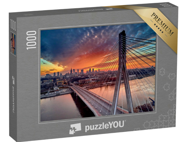 Puzzle 1000 pezzi „Tramonto sul centro di Varsavia, Polonia“