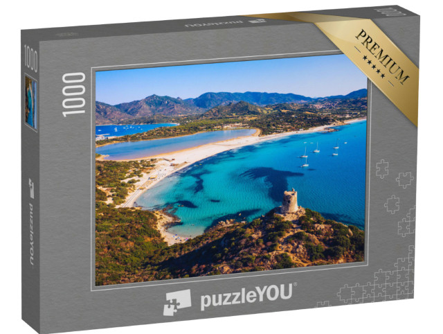 Puzzle 1000 pezzi „Torre di Porto Giunco e spiaggia di Simius, Sardegna, Italia“