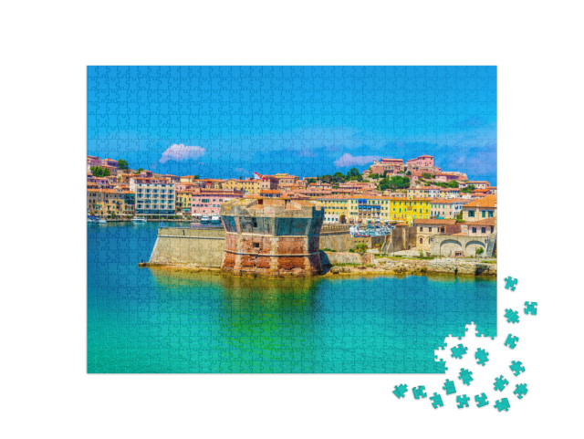 Puzzle 1000 pezzi „Vista panoramica su Portoferraio, isola d'Elba, regione Toscana, Italia.“